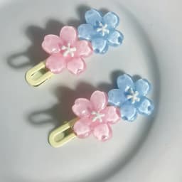 1pc/2pcs Five-petal Colorful Duck Clip, Women's Flower Pattern Hair Accessories, Women's Hair Clip, Suitable for
