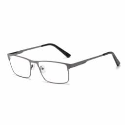 Men's Metal Square Frame Blue Light Blocking Reading Glasses, Fashion Presbyopic Eyeglasses for Men, +100 to +400 Diopters