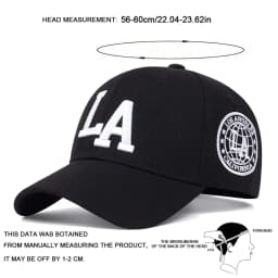 Unisex LA Letter Embroidery Snapback Baseball Caps Spring and Autumn Outdoor Adjustable Casual Hats Sunscreen Hat