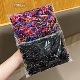 1000 black elastic and durable rubber bands suitable for daily use
