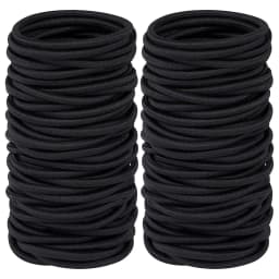 10/50pcs 4mm Mix Color Black No Damage Elastics Hair Ties Bands Leagues Pony Tails Holders for Men Women Girls and Boys Bulk