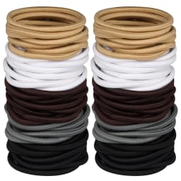 10/50pcs 4mm Mix Color Black No Damage Elastics Hair Ties Bands Leagues Pony Tails Holders for Men Women Girls and Boys Bulk
