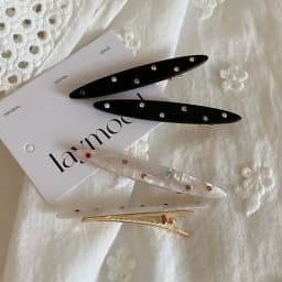 Korean Niche Design Sense Color Point Drill Acetic Acid Hairpin Women's Side Bangs Clip Duck Bill Clip Hairpin Clip Headdress
