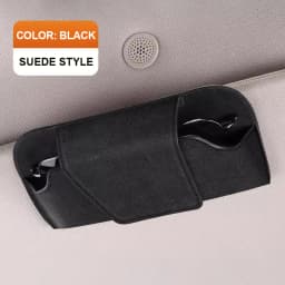 SEAMETAL Car Glasses Case Premium Suede/Leatherette Auto Sun Visor Glasses Holder Sunglasses Protective Case for Car Accessories