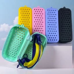 Portable Silicone Swim Goggle Case Perforated Breathable Eyeglasses Storage Bag Durable Swimming Goggles Protection Travel Use
