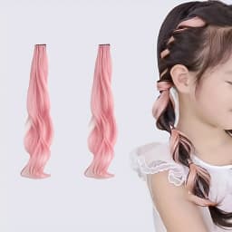 Children's Colorful Princess Wig Clip Sweet Cool Hair Extensions And Accessories for Girls Kids Hair Decorations