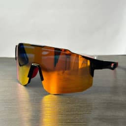 Men's Fashion Large Frame Glasses Integrated Design Bright Yellow Orange Lens and Black Frame Suitable for Daily Wear