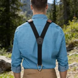 Adjustable Elastic Trouser Pants Braces-Black Heavy Duty Work Suspenders for Men 3.8cm Wide Y-back with Plastic Gripper Clasps