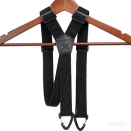 Adjustable Elastic Trouser Pants Braces-Black Heavy Duty Work Suspenders for Men 3.8cm Wide Y-back with Plastic Gripper Clasps