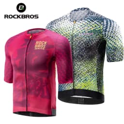 ROCKBROS Summer Cycling Jersey Breathable High Elastic Short Sleeves Jersey Shirt Male Cycling Jersey Set Men Cycling Clothing