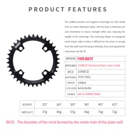 12 Speed AXS Support 104mm BCD SLX M670 M552 Mountain Bike MTB Chainring 104BCD 32T 34T 36T 38T 40T 42T Black Silver