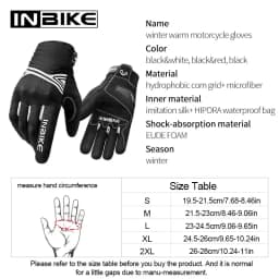 INBIKE Winter Cycling Gloves Men Full Finger Bicycle MTB Motorcycle Gloves Man Touchscreen Shockproof Glove for Motor Driving