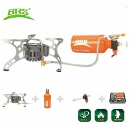 BRS-8 Outdoor Portable Oil/Gas Multi-Use Camping Stoves With One Fuel Bottle Hiking Foldable Cookware Picnic Cooking Burners Set
