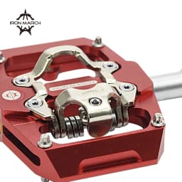 IRON MARCH-Self-Locking Pedals, SPD System, Non-Slip, Waterproof Bicycle Pedals, Aluminum Alloy MTB Road Bike Pedals, 3 Bearings
