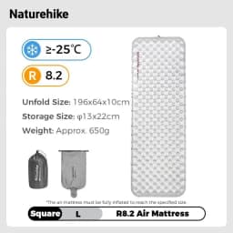 Naturehike Air Mats R Value 5.8 Outdoor Sleeping Pad Ultralight Travel Camping Mattress 1 Person Air Cushion Hiking Trekking