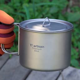 Tiartisan Camping Titanium Mug 900ml Portable Tableware Water Cup with Lid Folding Handle Outdoor Picnic Cookware Pot Ta8316