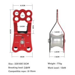 Xinda Rope Knot Large Pulley Group Big Roller Cross Transportation Rescue Cross Section Pulley Outdoor Rock Climbing Equipment