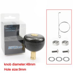 EKFan High Quality 38MM/45MM/48MM Carbon Fiber Fishing Reel Handle Knobs For SHI Bait Casting Spinning Reels Fishing Tackle