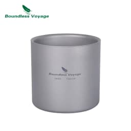 Outdoor Camp Titanium Double Wall Cup 450ml Teacups 120ml Mini Cup 180ml Coffee Mug 300ml Camping Tableware Boundless Voyage
