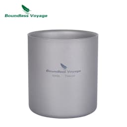 Outdoor Camp Titanium Double Wall Cup 450ml Teacups 120ml Mini Cup 180ml Coffee Mug 300ml Camping Tableware Boundless Voyage