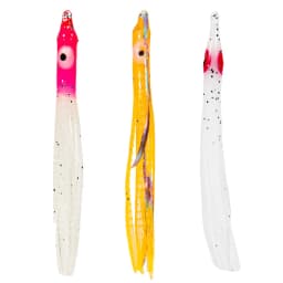 100pcs Luminous Squid Skirts Soft Lure 8cm Night Fishing Accessories Lure Bait Octopus Glow Rubber Artificial Bait for Tuna