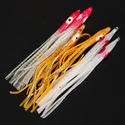 100pcs Luminous Squid Skirts Soft Lure 8cm Night Fishing Accessories Lure Bait Octopus Glow Rubber Artificial Bait for Tuna