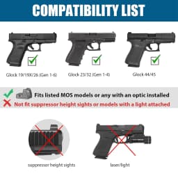 For G17/G19 (Gen1-5),G23/G31/G32/G22(Gen3-4),G19X/G45/G44 Holster,Polymer Thumb Release OWB Paddle Bag Tactical Tools Right hand