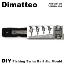 Dimatteo DIY Fishing 97 Pcs Swim Bait Jig Head Mould ADRJHM/ASSORTED COMBO 4 Cavities 1/4oz 1/2oz 3/4oz 1oz