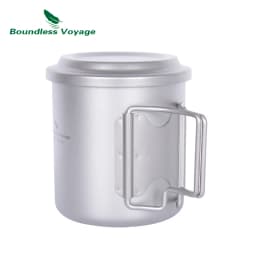 Boundless Voyage 420ml Titanium Mug with Strainer & Lid Lightweight Camping Single Layer Tea Cup with Filter Outdoor Drinkware