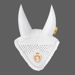 Cavassion Equestrian Horse Ear Cover Flying protection Wind Red Horse Ear Mask Embrodery Black Kniting Horse ear cover