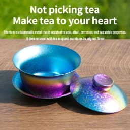 TiTo Titanium Gaiwan Tea Maker Portable Double Walled Anti-scalding Tea Utensils Teapot Small Teacup with Cover Portable Tureen