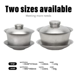 TiTo Titanium Gaiwan Tea Maker Portable Double Walled Anti-scalding Tea Utensils Teapot Small Teacup with Cover Portable Tureen