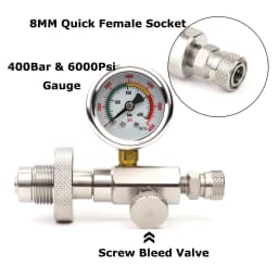 Din Diving HPA Fill Station Refill Charging Adapter With Quick Disconnect Stainless Steel Big Bottle To Small Bottle Adaptor