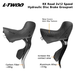 LTWOO RX Disc 2x12 Speed Road Bike Hydraulic Disc Brake Groupset Carbon & Alloy Version Capability with R7170 R8170