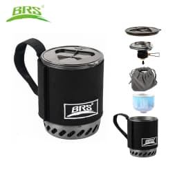 BRS 61 Camping Integrated Heat Collecting Pot Burner Ultralight Portable Hiking Furnace Outdoor Cooking Backpacking Stove System
