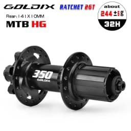 GOLDIX GDX350 32H Light Bicycle Hub Sealed Bearing 6-bolt Disc Brake J-Bend 32 Holes Ratchet 26T BOOST MTB Hub for Shimano SRAM