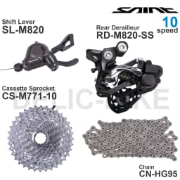 SHIMANO SAINT M820 10 Speed Groupset with Shifter SL-M820 Rear Derailleur RD-M820 Cassette Sprocket CN-HG95 Original Parts