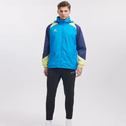 KELME Men Windbreaker Running Jacket Soccer Training Windproof Sports Coat Quick Dry high neck tights Detachable Hooded Jackets