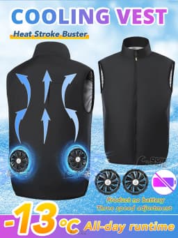 2026 Cool Vest Wearable Cooling Fan Vest Air-conditioned Clothes Cooling 13 Hours for High Temperature Work Fishing Vest Hiking