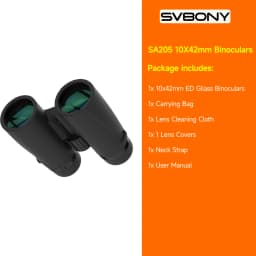 Svbony SA205 Binoculars 8X42/10X42 ED Flat-field Professional IPX7 Waterproof BAK4,Bird Watching,Stargazing,Camping,Astronomy
