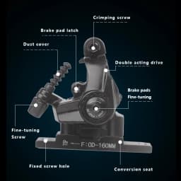 RACEWORK Road Bike Disc Brake Flat Mount Mechanical Dual Side Actuation Caliper 160mm Front Rear Bicycle Clamp Brake