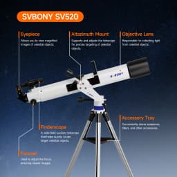 Svbony SV520 90mm Refractor Astronomy Telescope Set for Adults and Beginners Professional Observing the Moon Photography