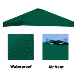 10x10 Pop-Up Canopy Tent Top Replacement with Roof Cover with Ventilation Waterproof Outdoor Garden Terrace Pavilion Sunshade