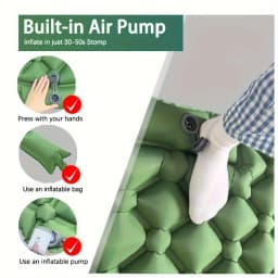 Outdoor Sleeping Pad Camping Inflatable Mattress Built-in Pump Ultralight Air Cushion Travel Mat With Headrest For Travel Hiking