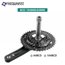 PROWHEEL Mountain Bike Triple 3X9S/3X10S/3X11S Crankset 24/32/42T 3S Hollow Integrated Sprocket MTB Crank Bike Parts