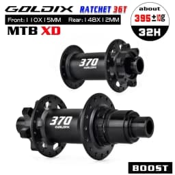 GOLDIX GDX370 32H Bicycle Hub Sealed Bearing 6-bolt Disc Brake J-Bend 32 Holes Ratchet 36T BOOST MTB Hub for Shimano SRAM