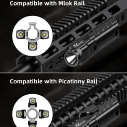 MidTen Tactical Flashlight 1700 Lumens For Rifle With Strobe Mode Fit M-Rail and Picatinny RailRifle Magnetic Rechargeable
