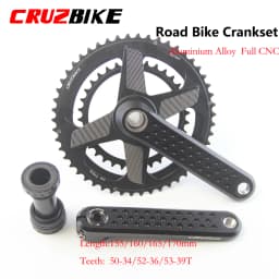 CRUZbike Road Bike Crank Crankset 155/160/165/170/ Crank 9/10/11/12 Speed Double Chainring 46-30/48-32T with Bottom Bracket
