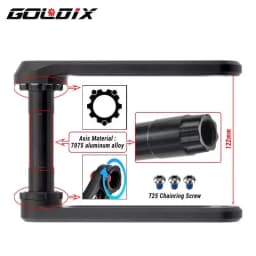 GOLDIX Ultralight Road Bike Crankset 50-34T/52-36T/53-39T Double Chainring 165/170/172.5/175mm Length Hollow Bicycle Crank