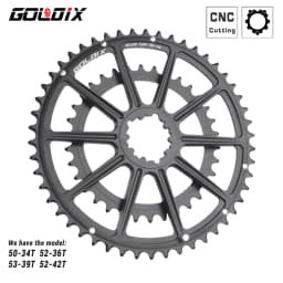 GOLDIX Ultralight Road Bike Crankset 50-34T/52-36T/53-39T Double Chainring 165/170/172.5/175mm Length Hollow Bicycle Crank